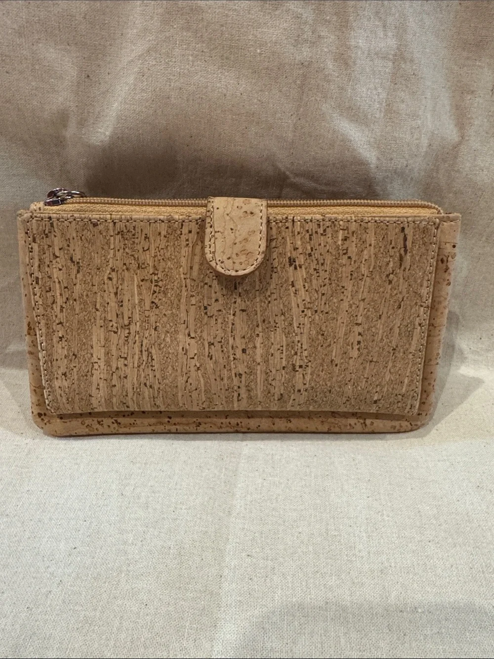 Bent and Bree Cork Wallet Clutch - Natural Tan